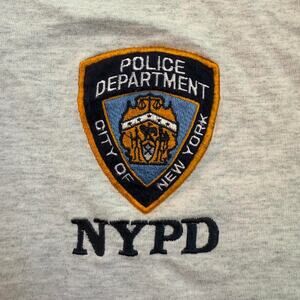 Vintage Grey New York Police Department NYPD polo shirt with embroidered logo M